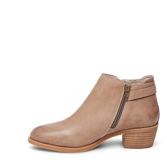 Steve Madden Leather Kyle Ankle Booties Boots 7 Stone Zip Accent - Picture 3 of 8